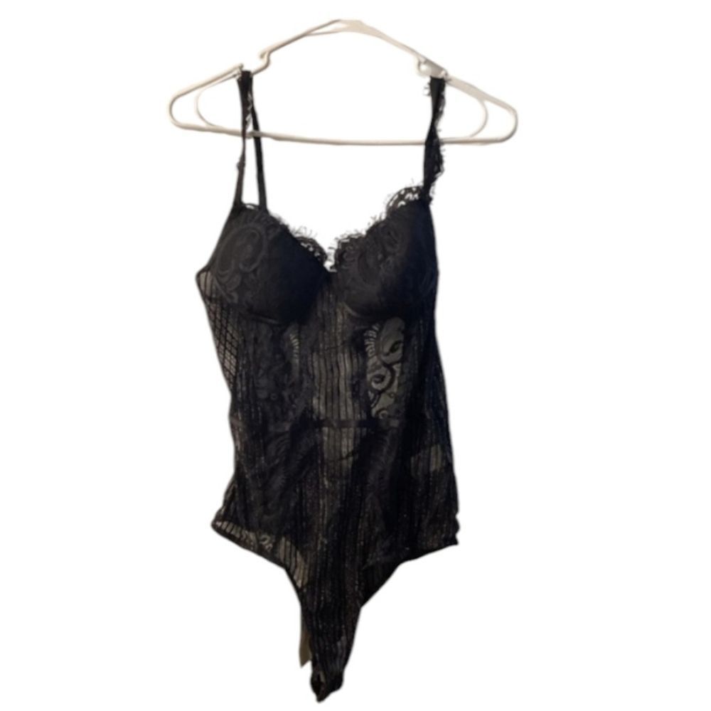 Chocolate USA BlackMesh Lace lingerie‎ /bodysuit  NWT